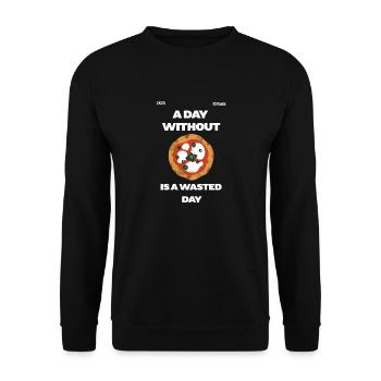 Une journée sans pizza est une journée perdue - Sweat-shirt Unisexe - noir - Devant - Alina (178cm) & Michal (187cm)