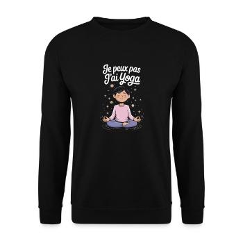 Je peux pas j'ai yoga - Sweat-shirt Unisexe - noir - Devant - Alina (178cm) & Michal (187cm)