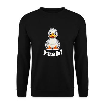 Yeah said by the Duck - Unisex Sweatshirt - black - Front - Alina (178cm) & Michal (187cm)