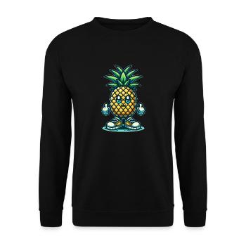 Süße Ananas - Unisex Pullover - Schwarz - Vorne - Alina (178cm) & Michal (187cm)