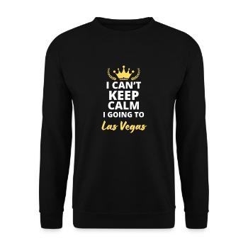 I can't stay calm, I'm going to Las Vegas! - Unisex Sweatshirt - black - Front - Alina (178cm) & Michal (187cm)