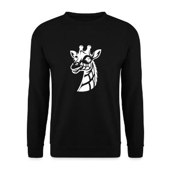 Funny Giraffe Style Africa Wildlife Safari - Unisex Sweatshirt - black - Front - Alina (178cm) & Michal (187cm)