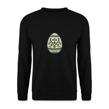 Osterei für das Osterfest - Unisex Pullover - Schwarz - Vorne - Alina (178cm) & Michal (187cm)