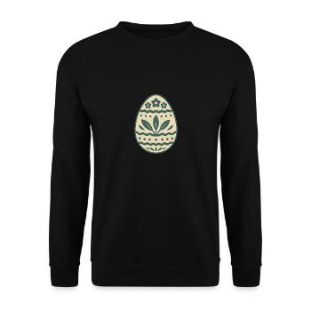 Osterei für das Osterfest - Unisex Pullover - Schwarz - Vorne - Alina (178cm) & Michal (187cm)