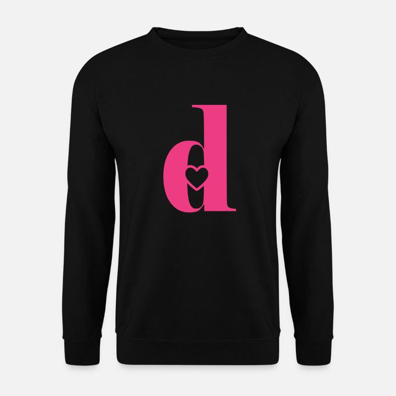 Buchstabe d Anfangsbuchstabe mit Herz - Unisex Pullover - Schwarz