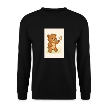Bear - Unisex Pullover - Schwarz - Vorne - Alina (178cm) & Michal (187cm)