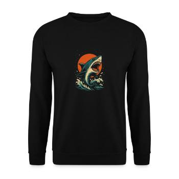 Ocean Apex – Ride the Wave - Unisex Pullover - Schwarz - Vorne - Alina (178cm) & Michal (187cm)