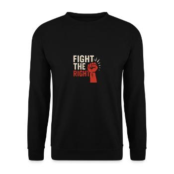 FIGHT THE RIGHT – Antifascist Fist - Unisex Sweatshirt - black - Front - Alina (178cm) & Michal (187cm)