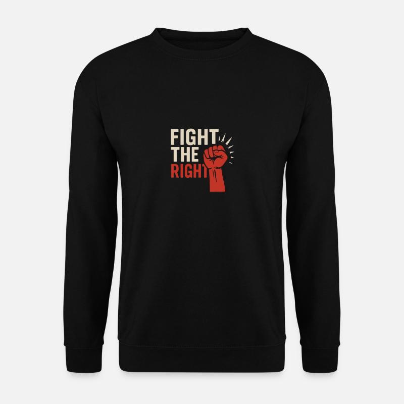 FIGHT THE RIGHT – Antifaschistische Faust - Unisex Pullover - Schwarz