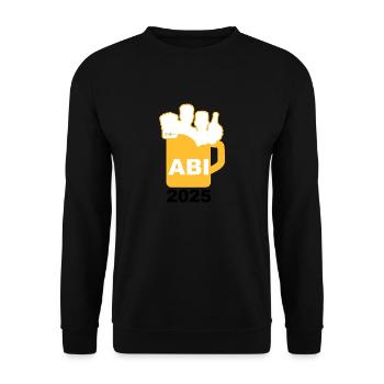 Bier Liga Logo ABI 2025 Maßkrug 3 - Unisex Pullover - Schwarz - Vorne - Alina (178cm) & Michal (187cm)