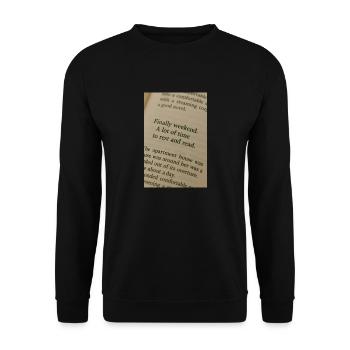 Page in book - Finally weekend - Unisex Sweatshirt - black - Front - Alina (178cm) & Michal (187cm)