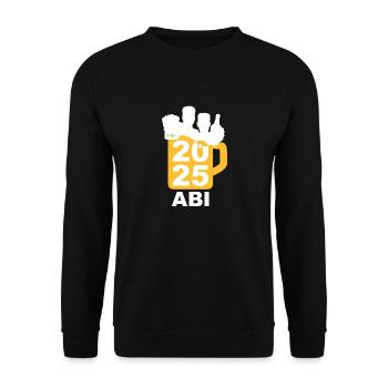 Bier Liga Logo ABI 2025 Maßkrug 6 - Unisex Pullover - Schwarz - Vorne - Alina (178cm) & Michal (187cm)