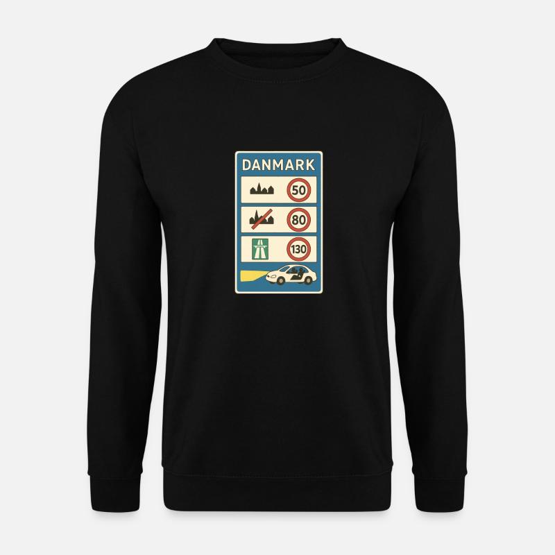 Danemark Panneau de règles de circulation Frontière - Sweat-shirt Unisexe - noir
