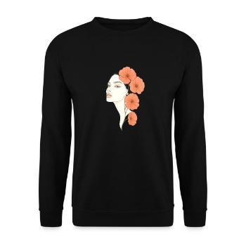 Blooming Beauty - Unisex Pullover - Schwarz - Vorne - Alina (178cm) & Michal (187cm)