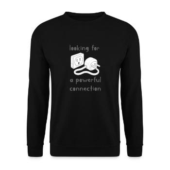 Powerful Connection – Plug & Outlet Design - Unisex Sweatshirt - black - Front - Alina (178cm) & Michal (187cm)