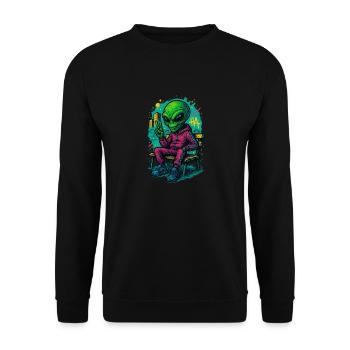 ALIEN THUG - pose chill - Unisex Sweatshirt - black - Front - Alina (178cm) & Michal (187cm)