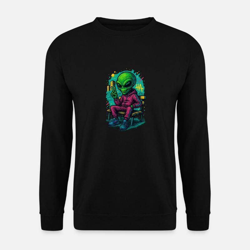ALIEN THUG - pose chill - Unisex Sweatshirt - black
