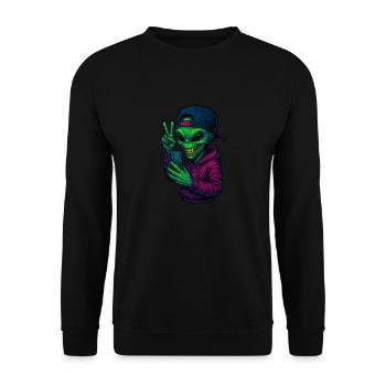 ALEN THUG -Selfie - Unisex Sweatshirt - black - Front - Alina (178cm) & Michal (187cm)