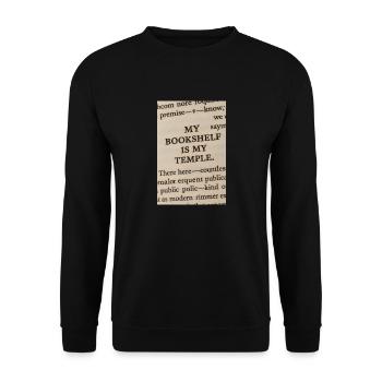 My bookshelf is my temple - Unisex Sweatshirt - black - Front - Alina (178cm) & Michal (187cm)