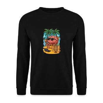 Bin kurz offline – Hirn macht Urlaub - Unisex Pullover - Schwarz - Vorne - Alina (178cm) & Michal (187cm)