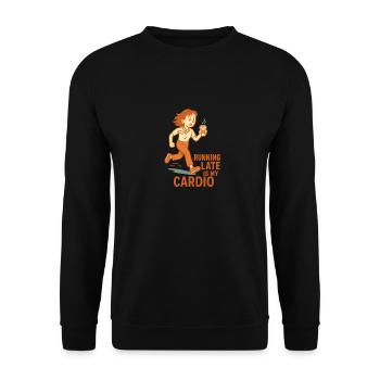 Running late cardio femme - Sweat-shirt Unisexe - noir - Devant - Alina (178cm) & Michal (187cm)