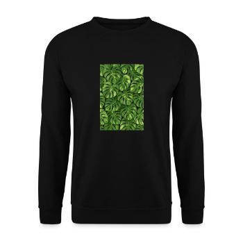 Monstera - Unisex Pullover - Schwarz - Vorne - Alina (178cm) & Michal (187cm)