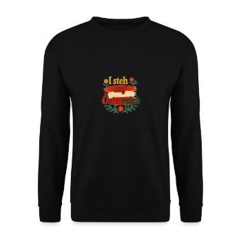 I steh auf Österreich - Unisex Pullover - Schwarz - Vorne - Alina (178cm) & Michal (187cm)