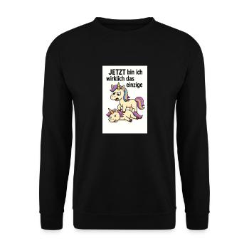 jetzt bin ich wirklich das einzige - Unisex Pullover - Schwarz - Vorne - Alina (178cm) & Michal (187cm)