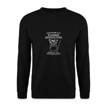 Alkohol - Unisex Pullover - Schwarz - Vorne - Alina (178cm) & Michal (187cm)
