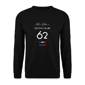 Das Leben ist besser PAS-DE-CALAIS Ausgabe 62 - Unisex Pullover - Schwarz - Vorne - Alina (178cm) & Michal (187cm)