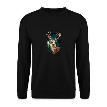 Majestic Stag - Unisex Sweatshirt - black - Front - Alina (178cm) & Michal (187cm)