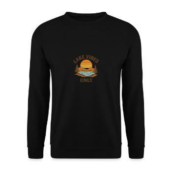 Lake Vibes Only - Unisex Pullover - Schwarz - Vorne - Alina (178cm) & Michal (187cm)