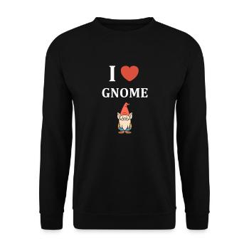 I love gnome - Unisex Sweatshirt - black - Front - Alina (178cm) & Michal (187cm)