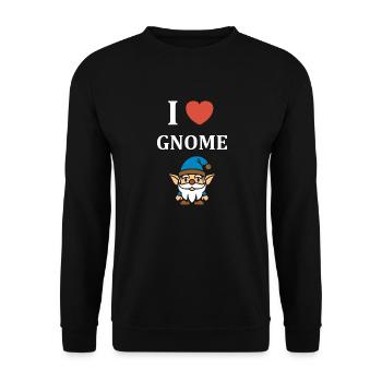 I love gnome - Unisex Sweatshirt - black - Front - Alina (178cm) & Michal (187cm)