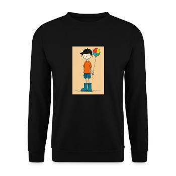 Little boy plays ball - Unisex Sweatshirt - black - Front - Alina (178cm) & Michal (187cm)