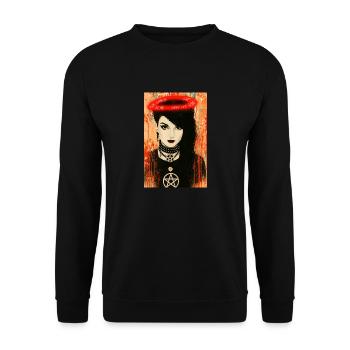 Gothic Angel Halo Woman omikly Anarchy Rock - Unisex Sweatshirt - black - Front - Alina (178cm) & Michal (187cm)