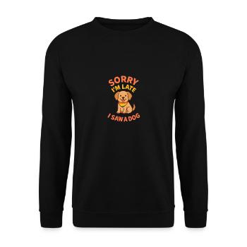 Désolé, je suis en retard - chien repéré ! - Sweat-shirt Unisexe - noir - Devant - Alina (178cm) & Michal (187cm)