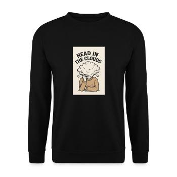 La tête dans les nuages - Sweat-shirt Unisexe - noir - Devant - Alina (178cm) & Michal (187cm)
