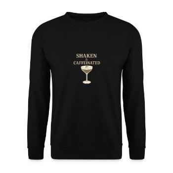 Shaken & Caffeinated - Unisex Pullover - Schwarz - Vorne - Alina (178cm) & Michal (187cm)