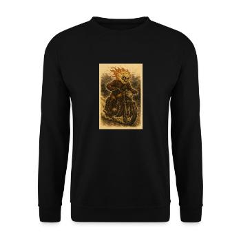 Ghost Rider im Vintage-Stil - Unisex Pullover - Schwarz - Vorne - Alina (178cm) & Michal (187cm)