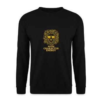 Main Character Energy - Löwe Sternzeichen Design - Unisex Pullover - Schwarz - Vorne - Alina (178cm) & Michal (187cm)