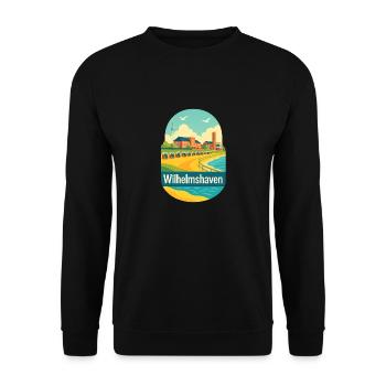 Wilhelmshaven - Unisex Pullover - Schwarz - Vorne - Alina (178cm) & Michal (187cm)