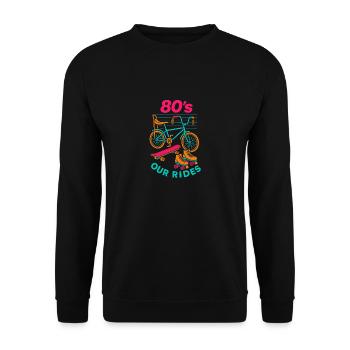 The 80’s – Our Rides in Neon Vibes - Unisex Pullover - Schwarz - Vorne - Alina (178cm) & Michal (187cm)