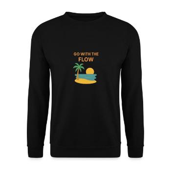Go with the Flow - Unisex Pullover - Schwarz - Vorne - Alina (178cm) & Michal (187cm)