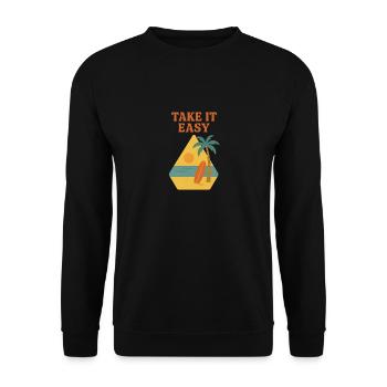 Take it easy - Unisex Pullover - Schwarz - Vorne - Alina (178cm) & Michal (187cm)
