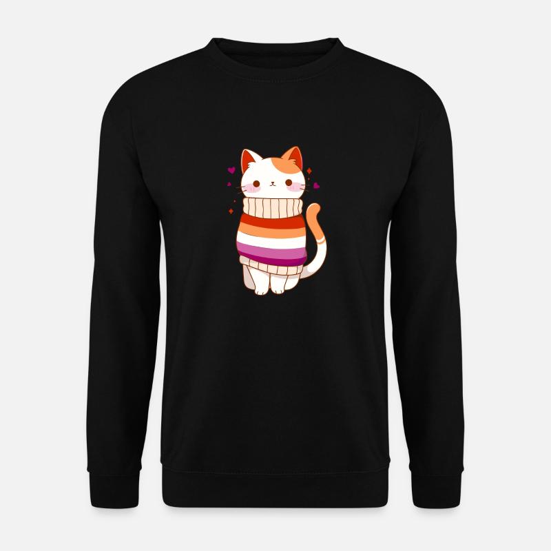 Lesbisch Katze LGBTQ+ Pride Sapphic Kawaii queer - Unisex Pullover - Schwarz