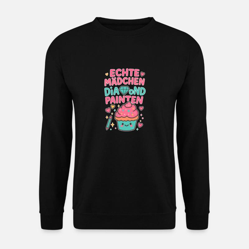 Echte Mädchen Diamond painten - Unisex Pullover - Schwarz