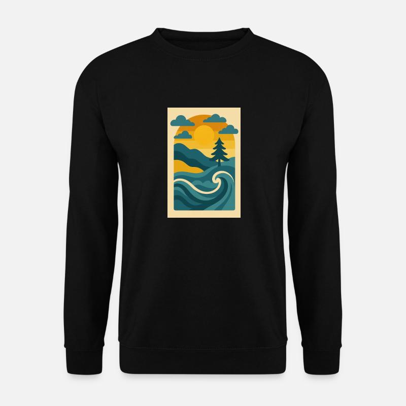 Retro Waves of Freedom - Unisex Pullover - Schwarz