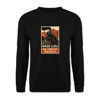 Railway 44 pulls where others flicker freight train - Unisex Sweatshirt - black - Front - Alina (178cm) & Michal (187cm)