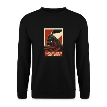 Railway Run on Long Load Freight Train - Unisex Sweatshirt - black - Front - Alina (178cm) & Michal (187cm)